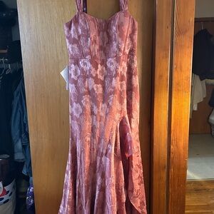 Azazie Floral Maxi Dress in Rose